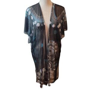 Le Galeriste Shiny Nights by Betsy Wiersma Sheer Kimono One Size NWT